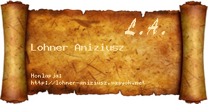Lohner Aniziusz névjegykártya